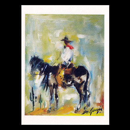 Notecard: Small Cowboy Rolling a Cigarette