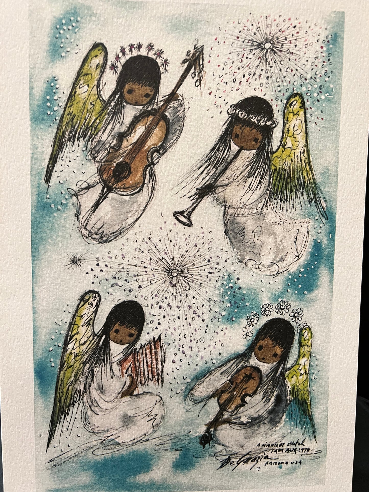Notecard: Large Musical Angels