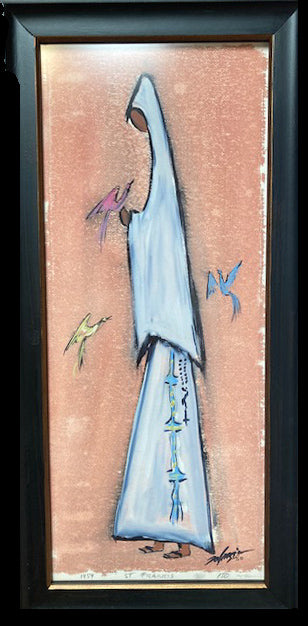 Hand Painted Screen print: Saint Francis