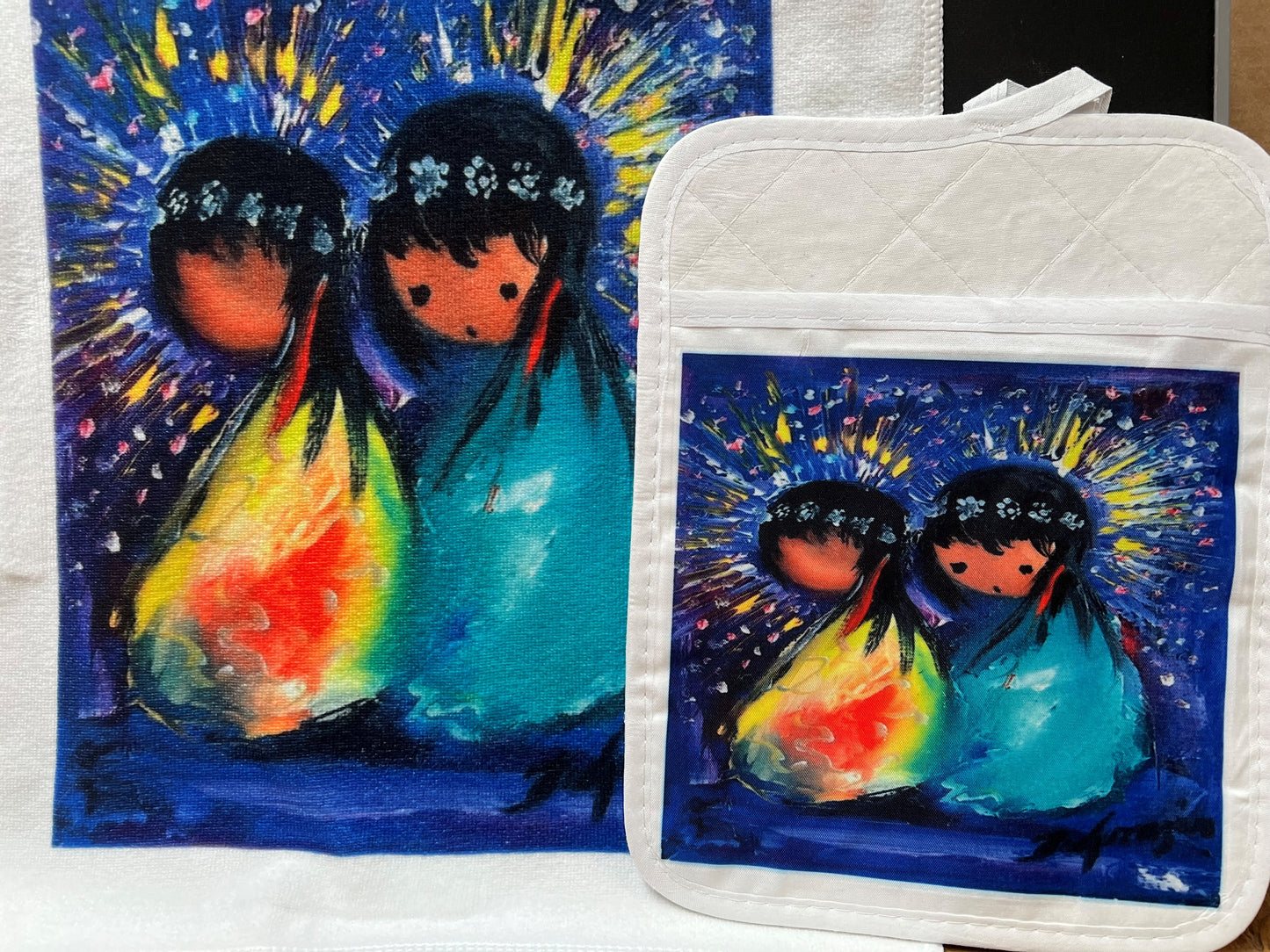 Dish Towel with pot holder: