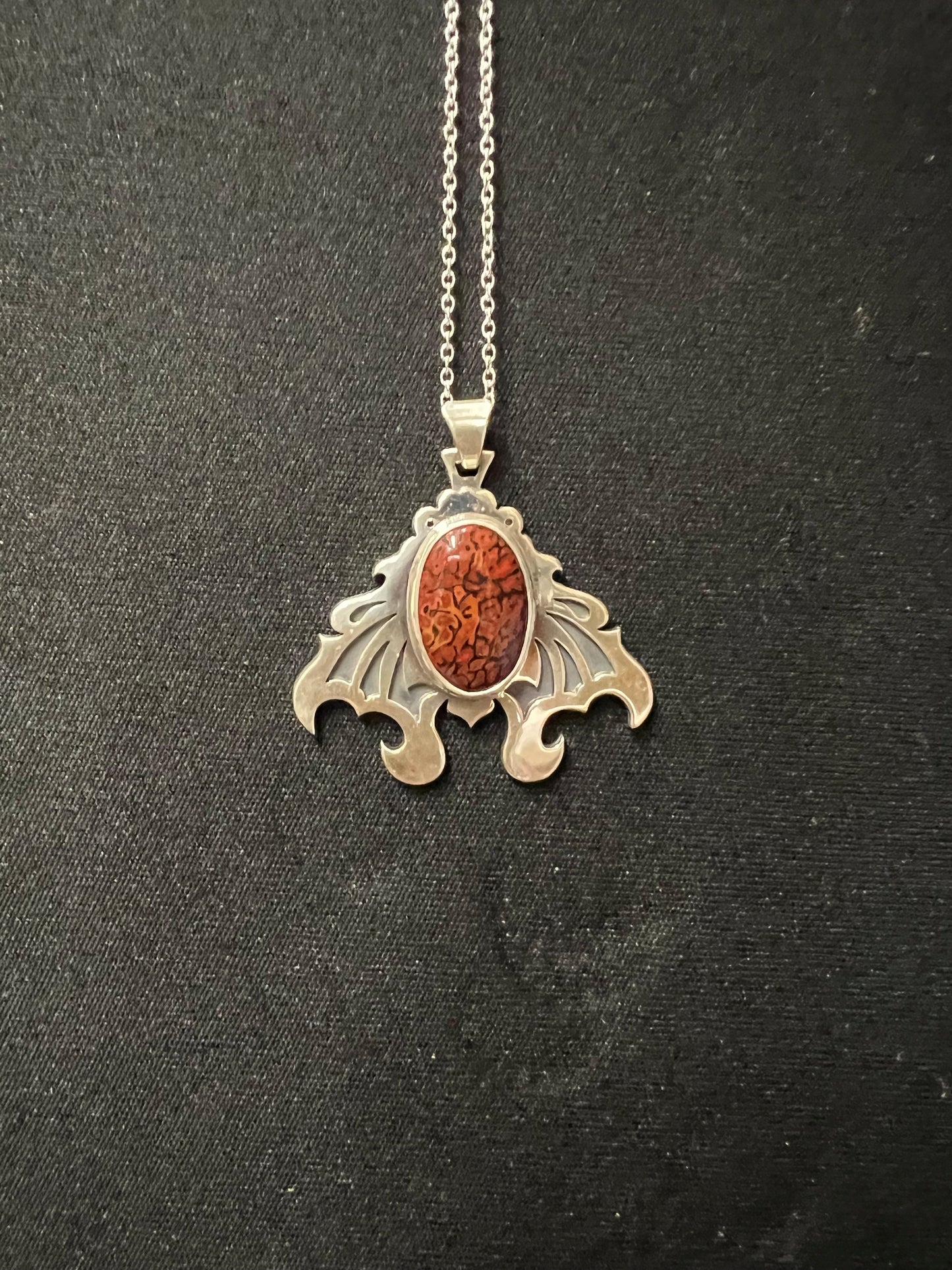Necklace: Sterling Silver Dinosaur Bone