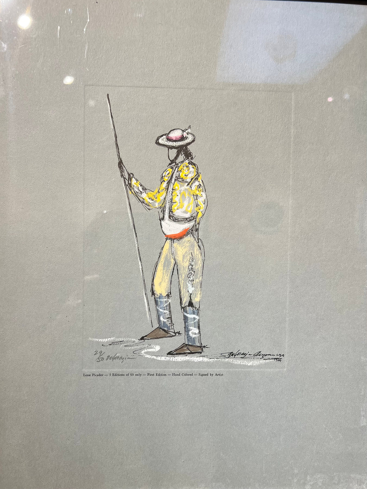 Hand Colored Limited Print: Lone Picador