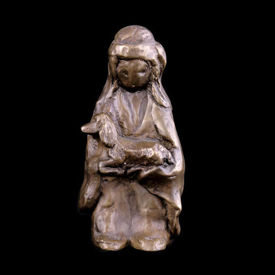 Sculpture: Bronze Navajo Boy with Lamb Limited Edition