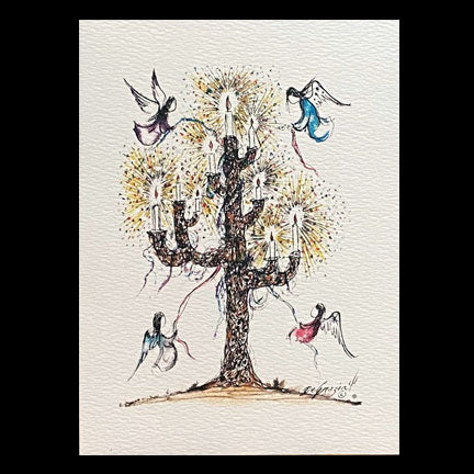 Notecard: Small Christmas Candelabra