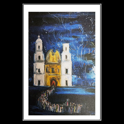 Notecard: Large Fiesta at San Xavier