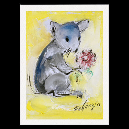 Notecard: Small Mouse and Flower