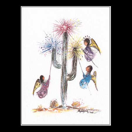 Notecard: Small Three Candles in the Desert