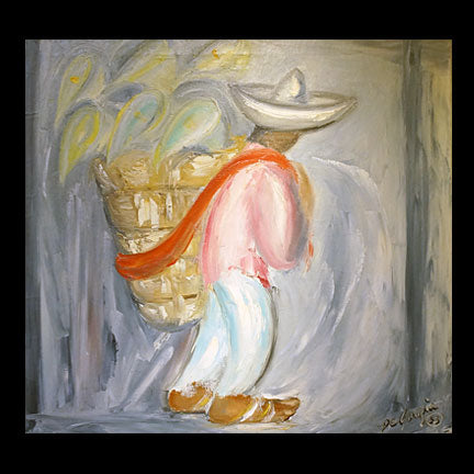 Original Oil Painting: Untitled-Flower Vendor