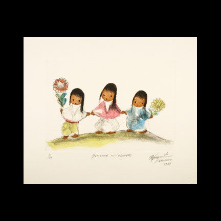 Etching: Color Dancing With Flowers