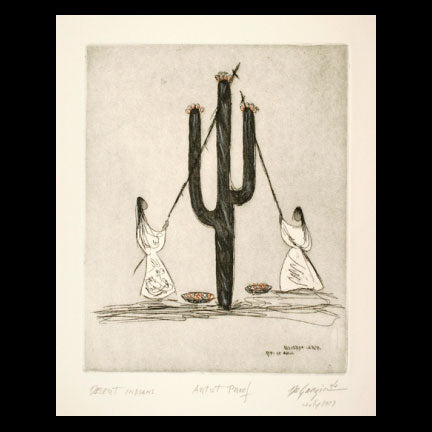 Etching: Color Desert Indians
