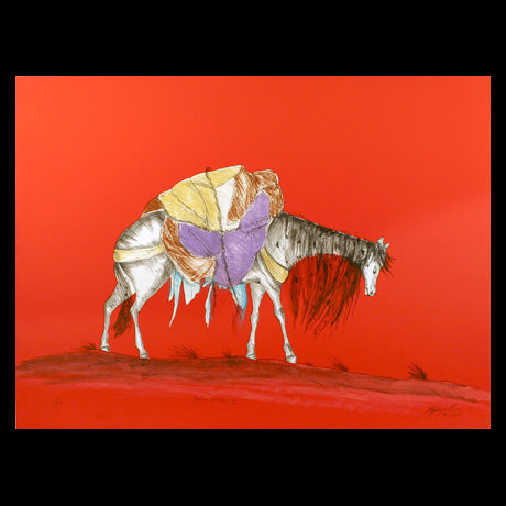 Lithograph: Pack Horse II