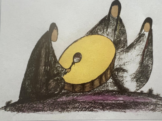 Stone Lithograph: Three for a Drum