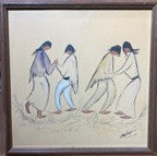 Watercolor & Ink: Indians Dancing