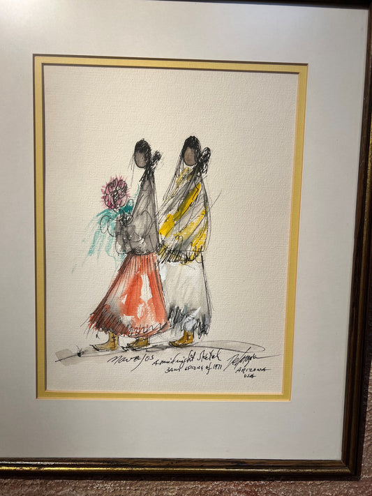 Watercolor Midnight Sketch: Navajos