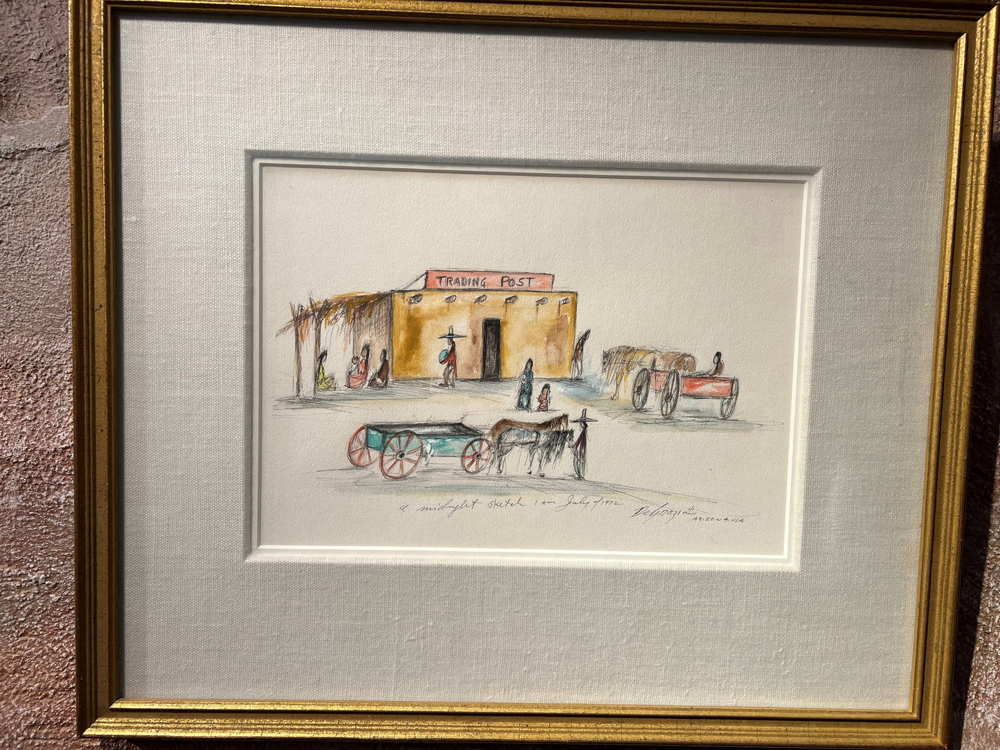 Watercolor Midnight Sketch: Trading Post