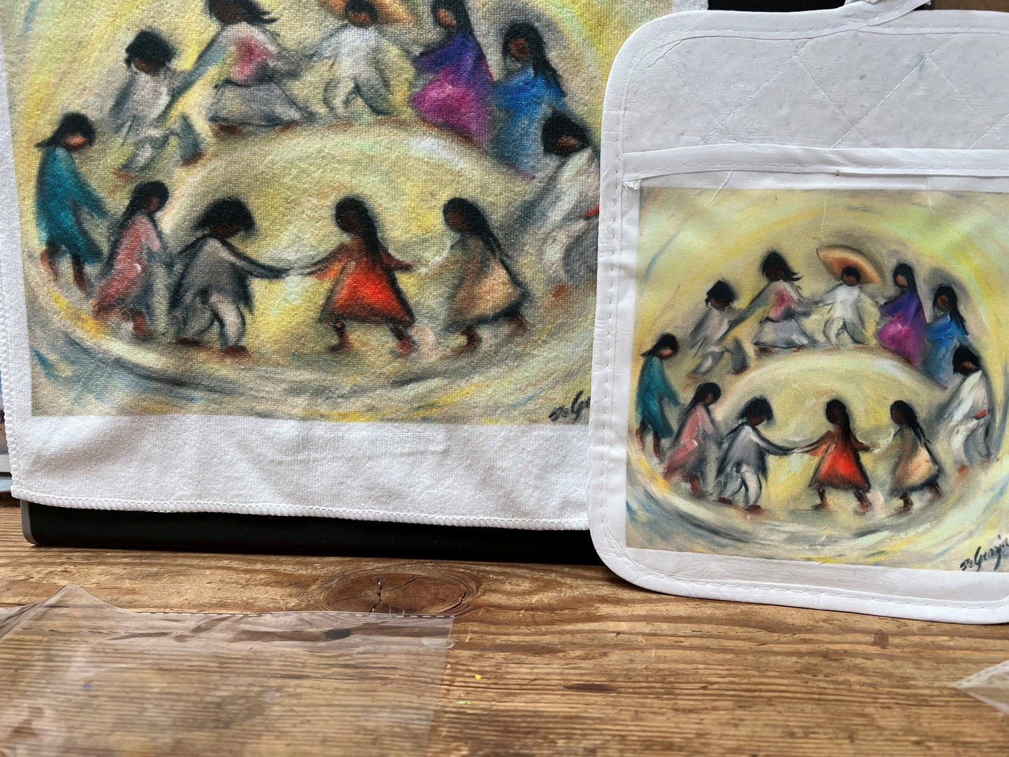 Dish Towel with pot holder: