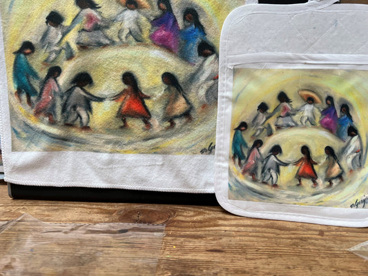 Dish Towel with pot holder: