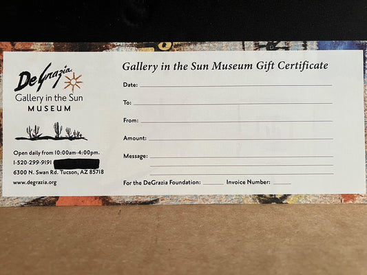 DeGrazia Gallery Gift Certificate: