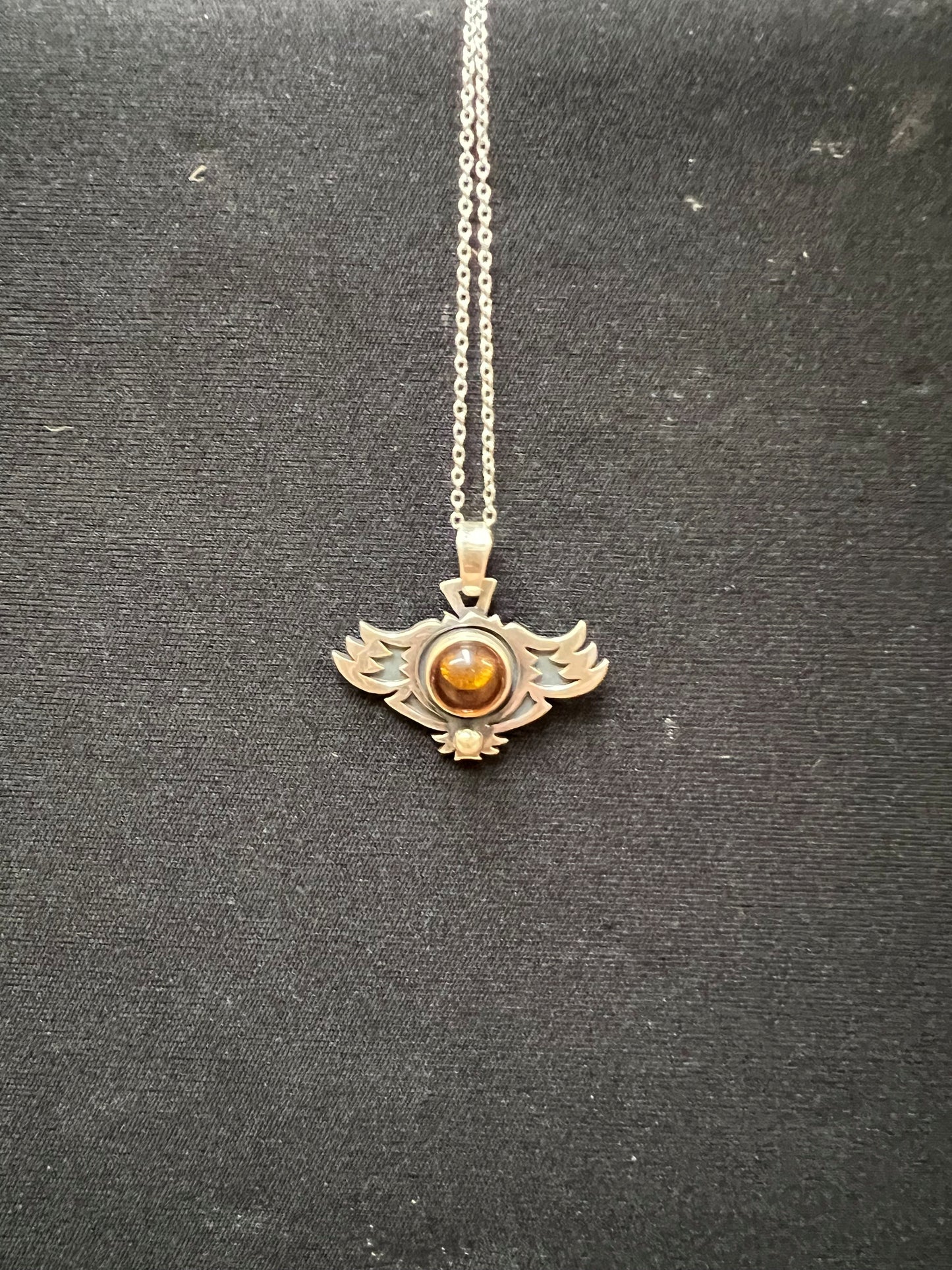 Necklace: Sterling Silver Baltic Amber (Citrine)