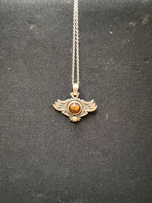 Necklace: Sterling Silver Baltic Amber (Citrine)