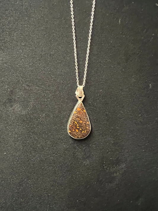 Necklace: Sterling Silver Dinosaur Bone