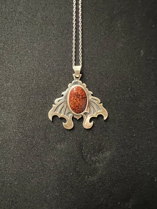 Necklace: Sterling Silver Dinosaur Bone