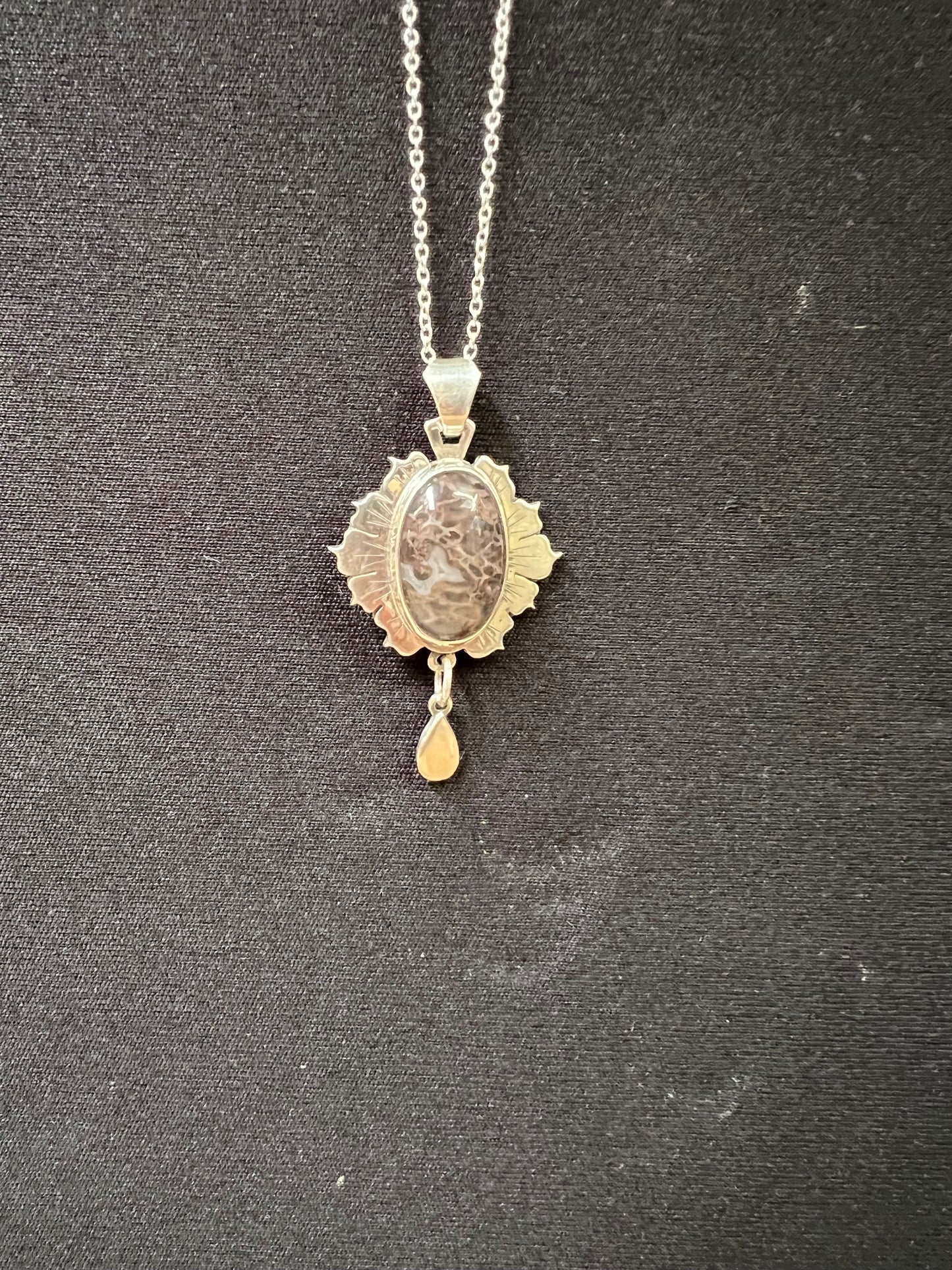 Necklace: Sterling Silver Moss Agate