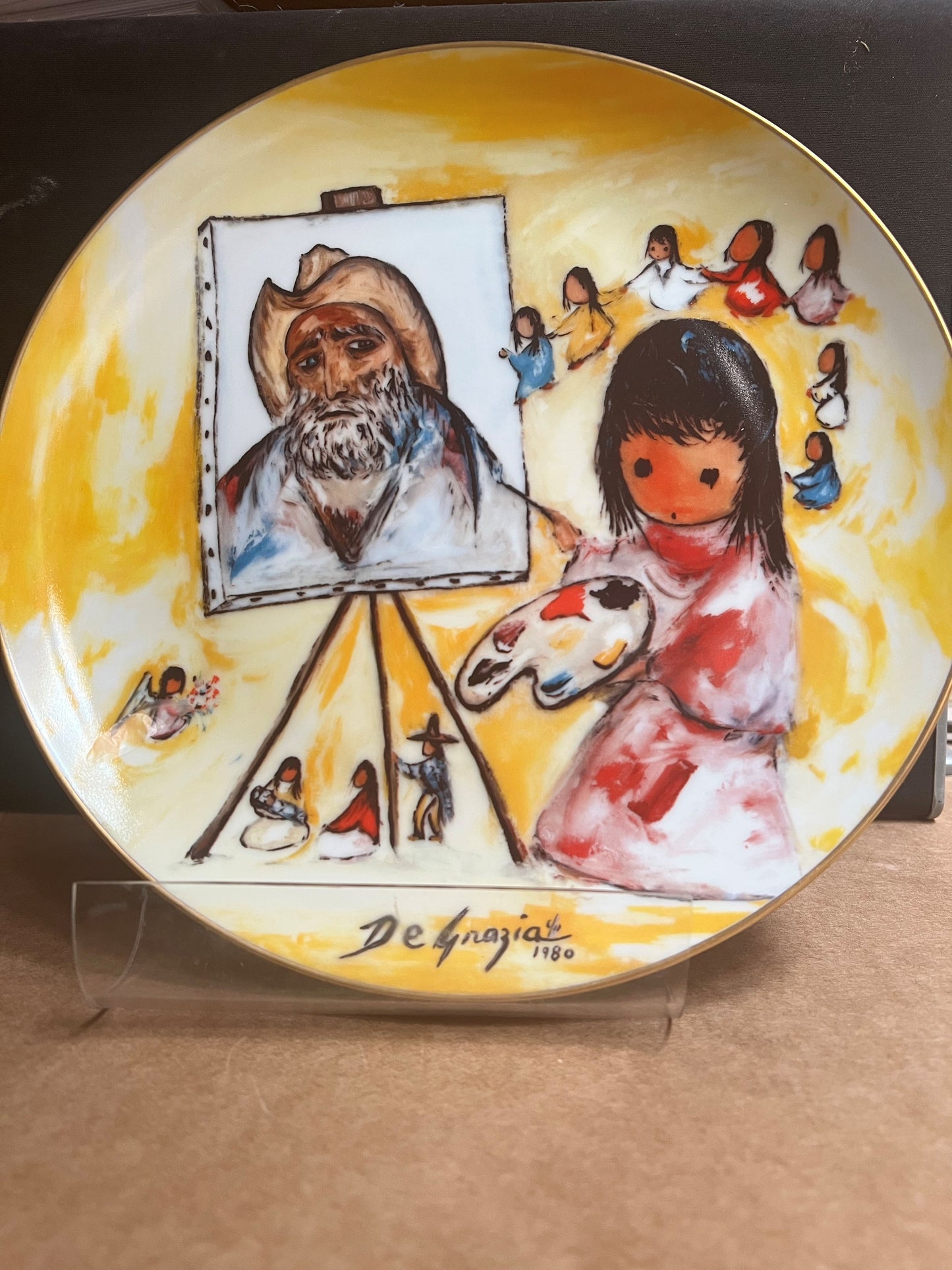 Plate: Little Girl Paints DeGrazia