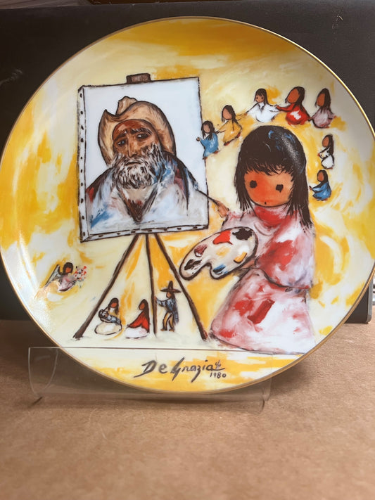 Plate: Little Girl Paints DeGrazia