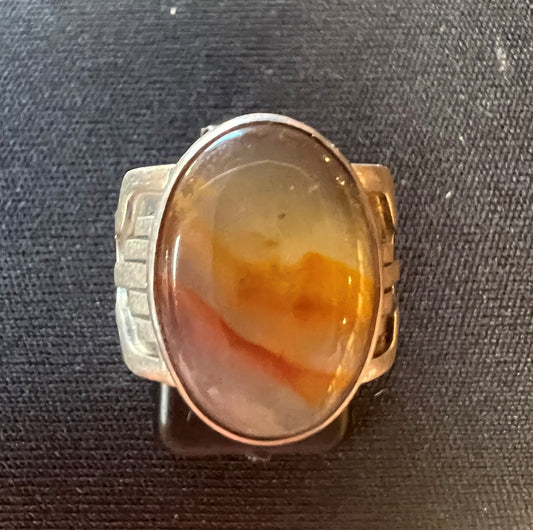 Ring Sterling Silver: Petrified Wood