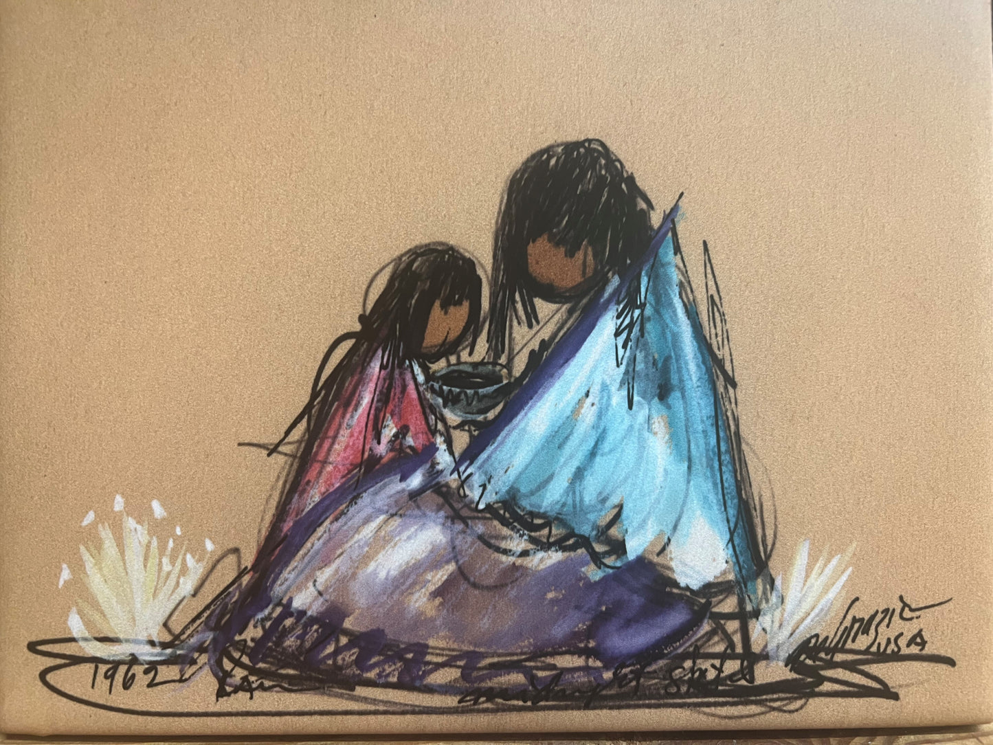 Tile: Mother and Child