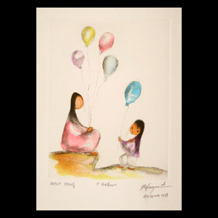 Color Etching: Five Balloons