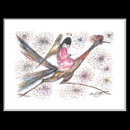 Small Notecard: Angel Roadrunner