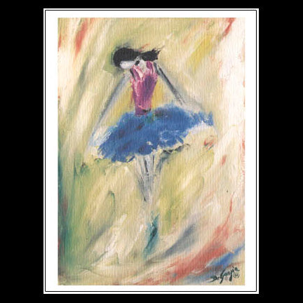 Small Notecard: Blue Ballerina