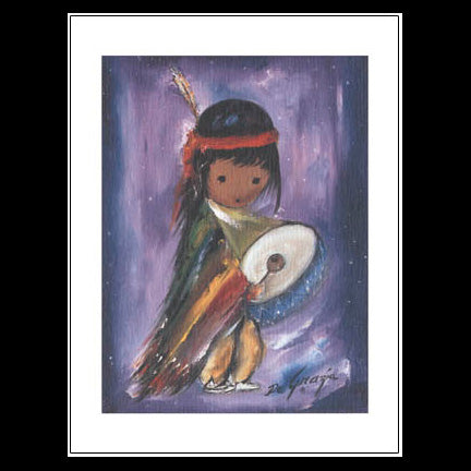 Small Notecard: Pima Indian Drummer Boy