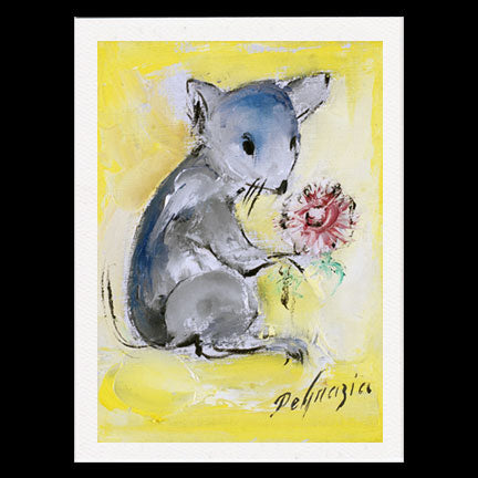 Small Notecard: Mouse and Flower