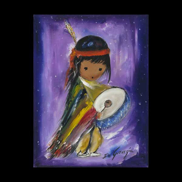 Print: Pima Indian Drummer Boy