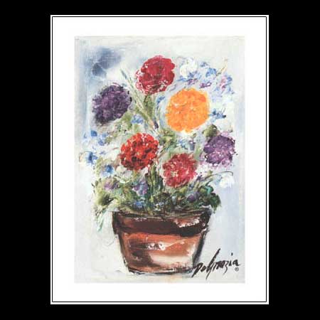 Small Notecard: Pot of Flowers