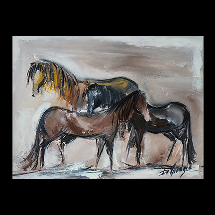 Tile: Three Horses