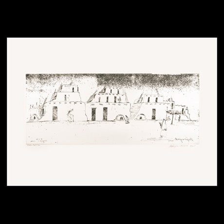 Black & White etching: Indian Pueblo