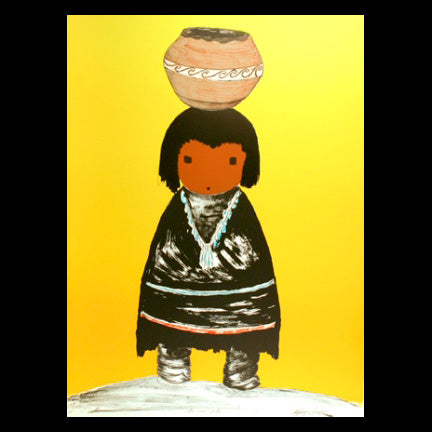 Lithograph: Little Indian with Olla