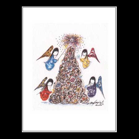 Small Notecard: Tumbleweed Christmas Tree